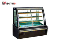 Commercial Square Cake Display Fridge With Curve Doors , Bakery Display Showcase